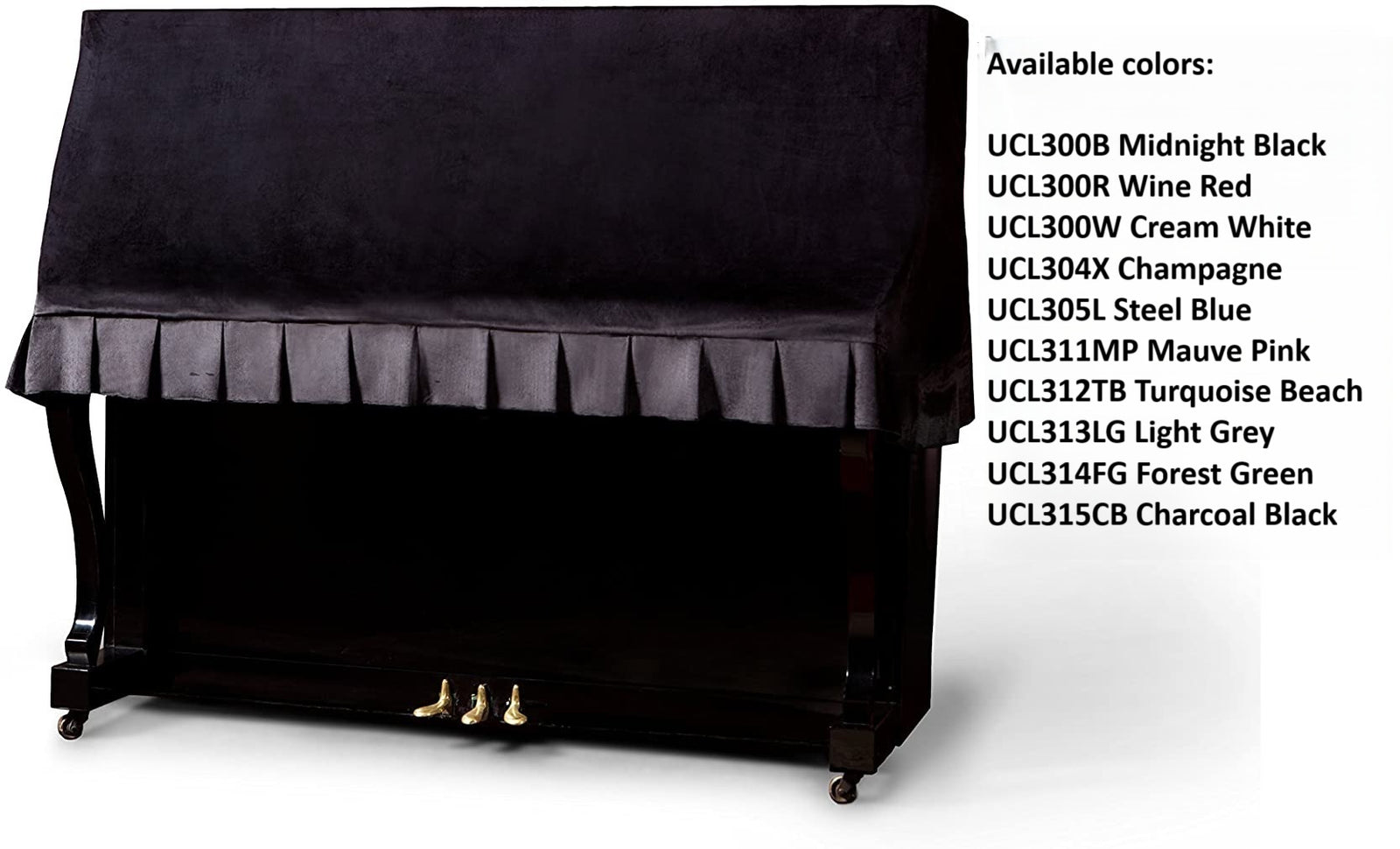 Clairevoire Classics: Water-proof Premium Velvet Upright Piano Cover