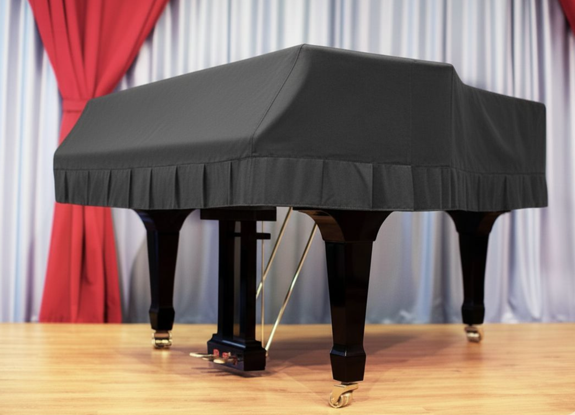 [for Yamaha | All Brands] [ULTIMA]: WATERPROOF Velvet Grand Piano Cover (Charcoal Grey)
