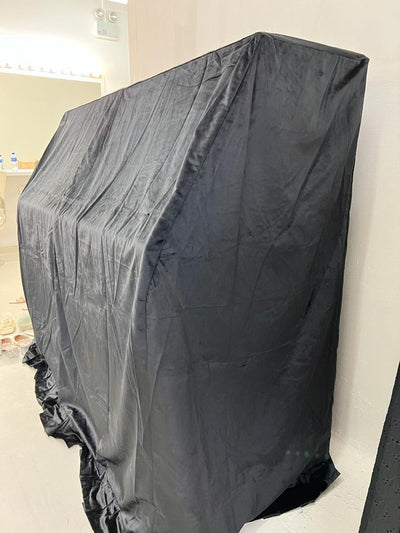 Clairevoire Classics: Premium Velvet Upright Piano Cover [Midnight Black] full cover 156cm width