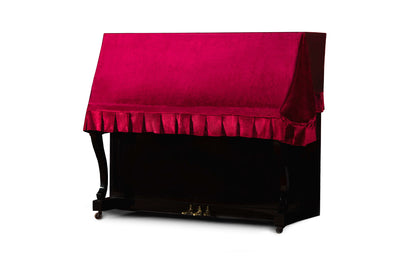 upright piano cover in red velvet by clairevoire