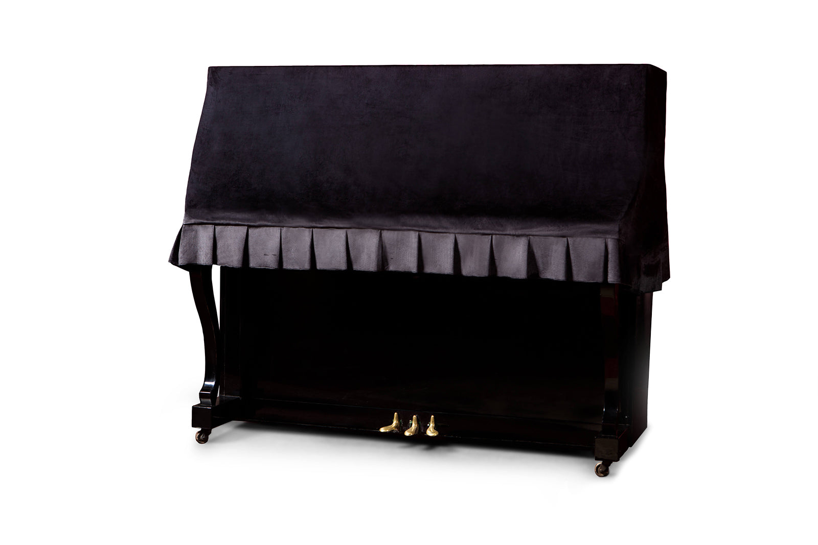 Upright piano cover in black velvet by clairevoire main picture